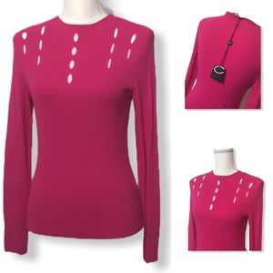 Cyrus NWT - Sz S - sexy fuchsia cut out sweater